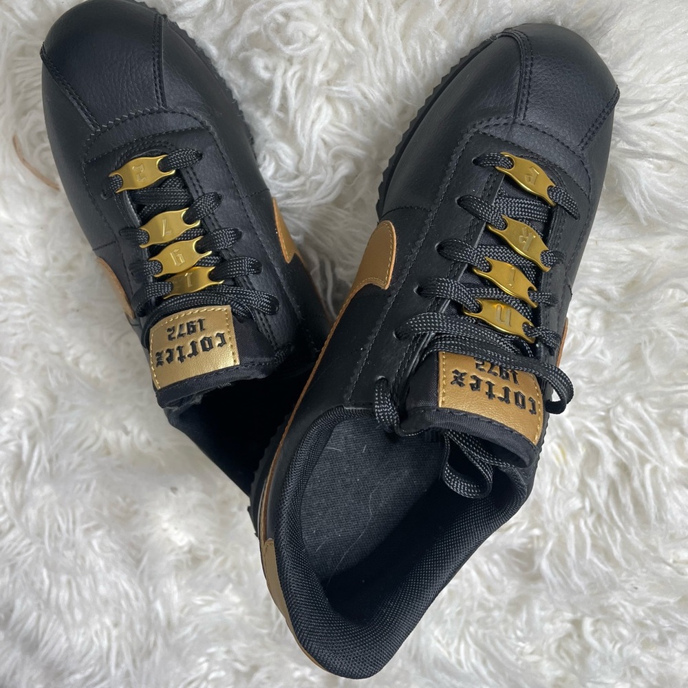Black and gold Nike Cortez NWOT Size 6Y